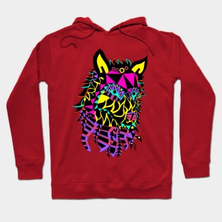 biker wolf ecopop with totonac mandala pattern art Hoodie